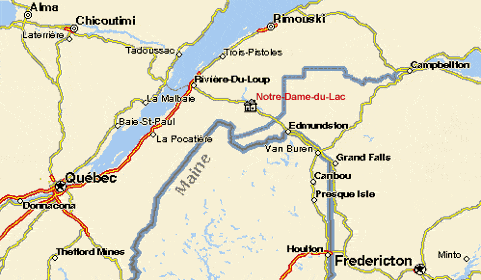 Carte du Bas Saint Laurent